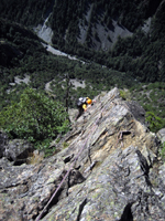 Harjannekiipeily� Sembrancherin yl�puolella.